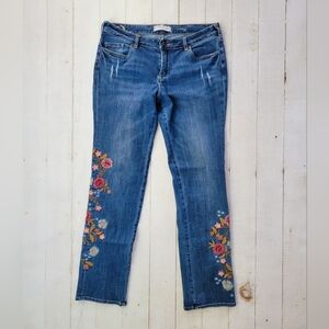 Sundance Floral Embroidered Blue Jeans